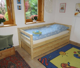 Einzelbett im Ferienhaus Sonne, Harz & Sterne Hohegeiß